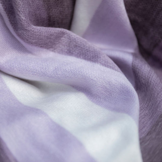Handwoven Alpaca Throw Blanket | Purple, Lavender & Cream | Nawi Collection