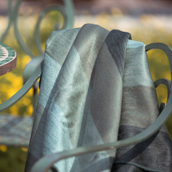 Handwoven Alpaca Throw Blanket | Lustrous Sage & Green | Nawi Collection