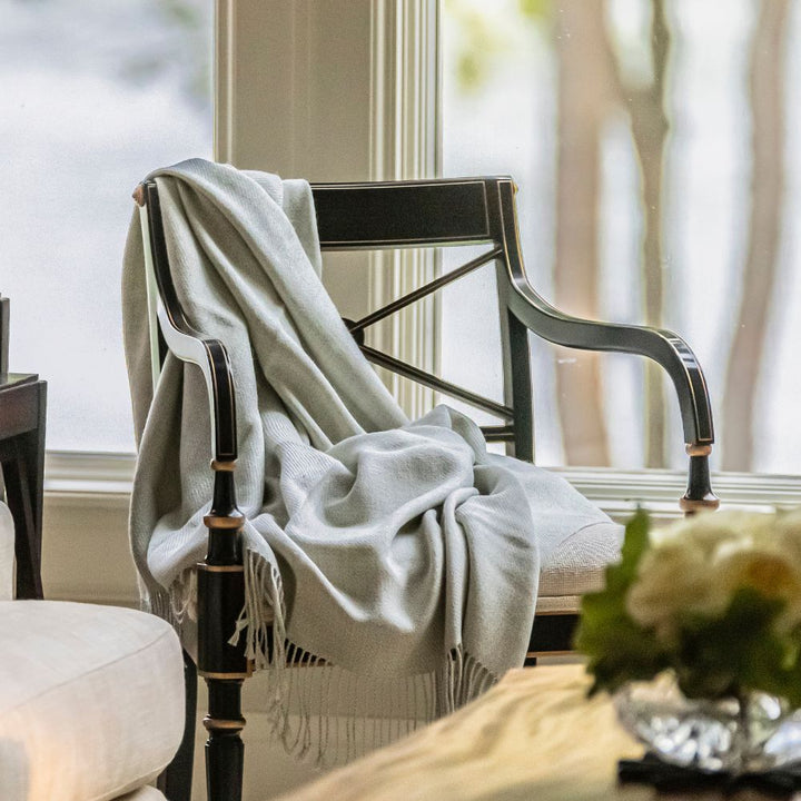 Handloomed 100% Undyed Baby Alpaca Throw Blanket | Graphite | Wasi Collection
