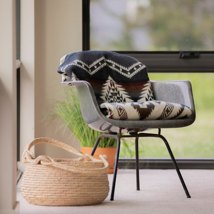 Reversible Handwoven Alpaca Throw Blanket | Brown & Red Wave | Yachana Collection