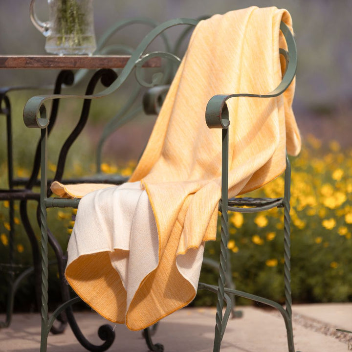 Reversible Handwoven Alpaca Throw Blanket | Daffodil & White | Kani Collection