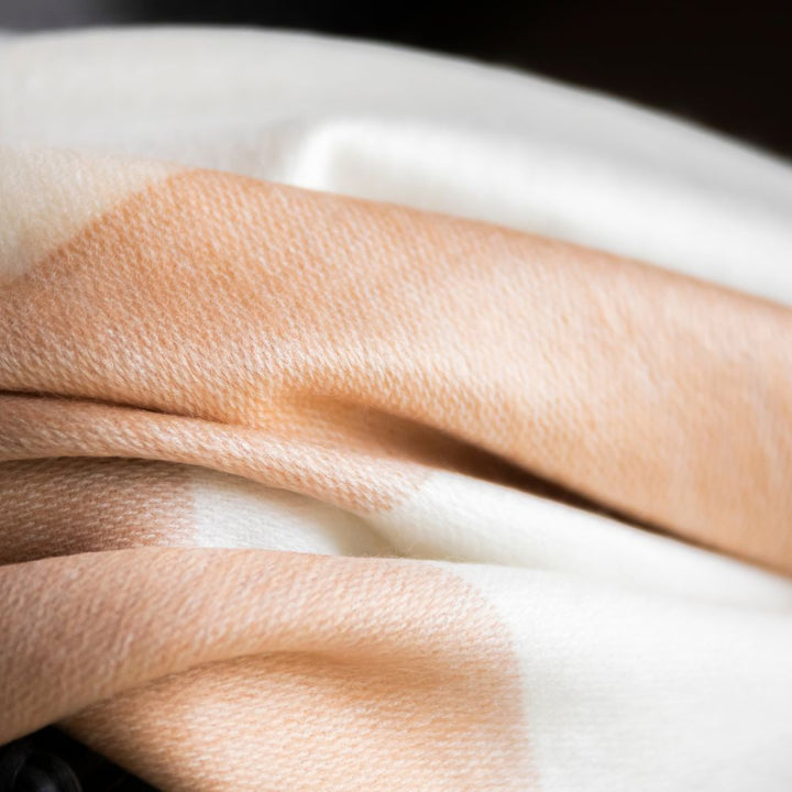Handwoven Alpaca Throw Blanket | Apricot Mist | Kallpa Collection