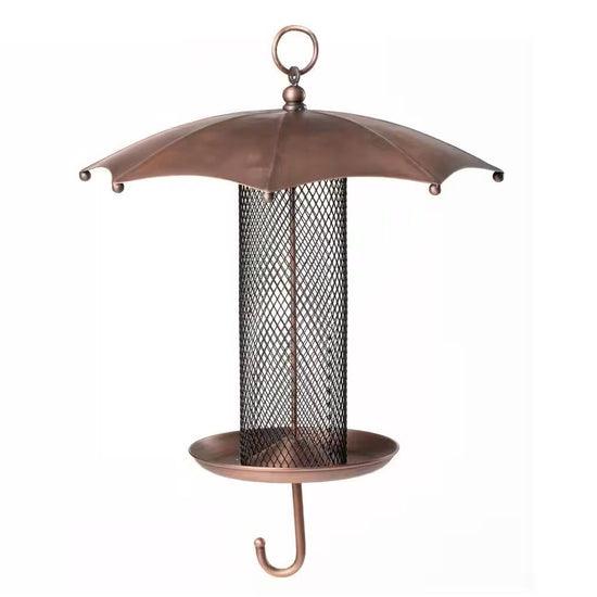 Copper Umbrella Bird Feeder with Mesh Tube Revivor - 3.5 lbs. Seed Capacity
