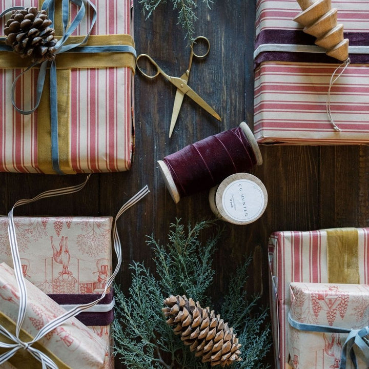Wide Hand Dyed Velvet Ribbon Burgundy
