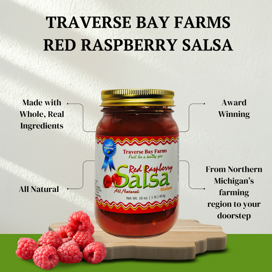 Fruity Artisan Salsa - Red Raspberry Salsa - Medium, 16 oz