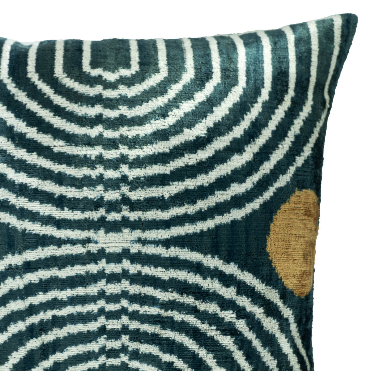 Ripple Silk Velvet Ikat Throw Pillow Cover, 20 x 20