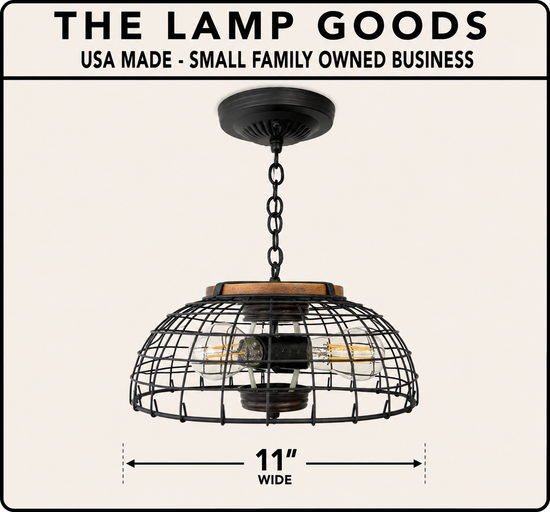 Rustic Industrial Wire Cage Pendant Light
