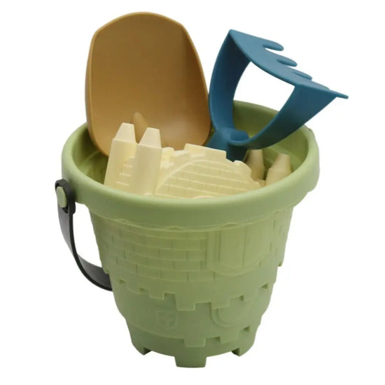 Outdoor Sand Toys Set With Bucket Shovel Rake Mold — 6Pcs Beach Kit