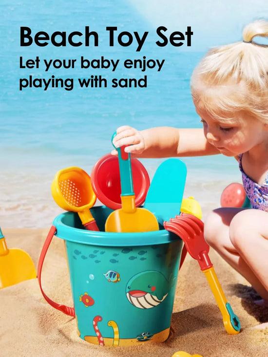 Summer Beach Toy Set With Bucket, Watering Bottle & Shovels — 18Pcs Sand & Water Play Kit For Kids