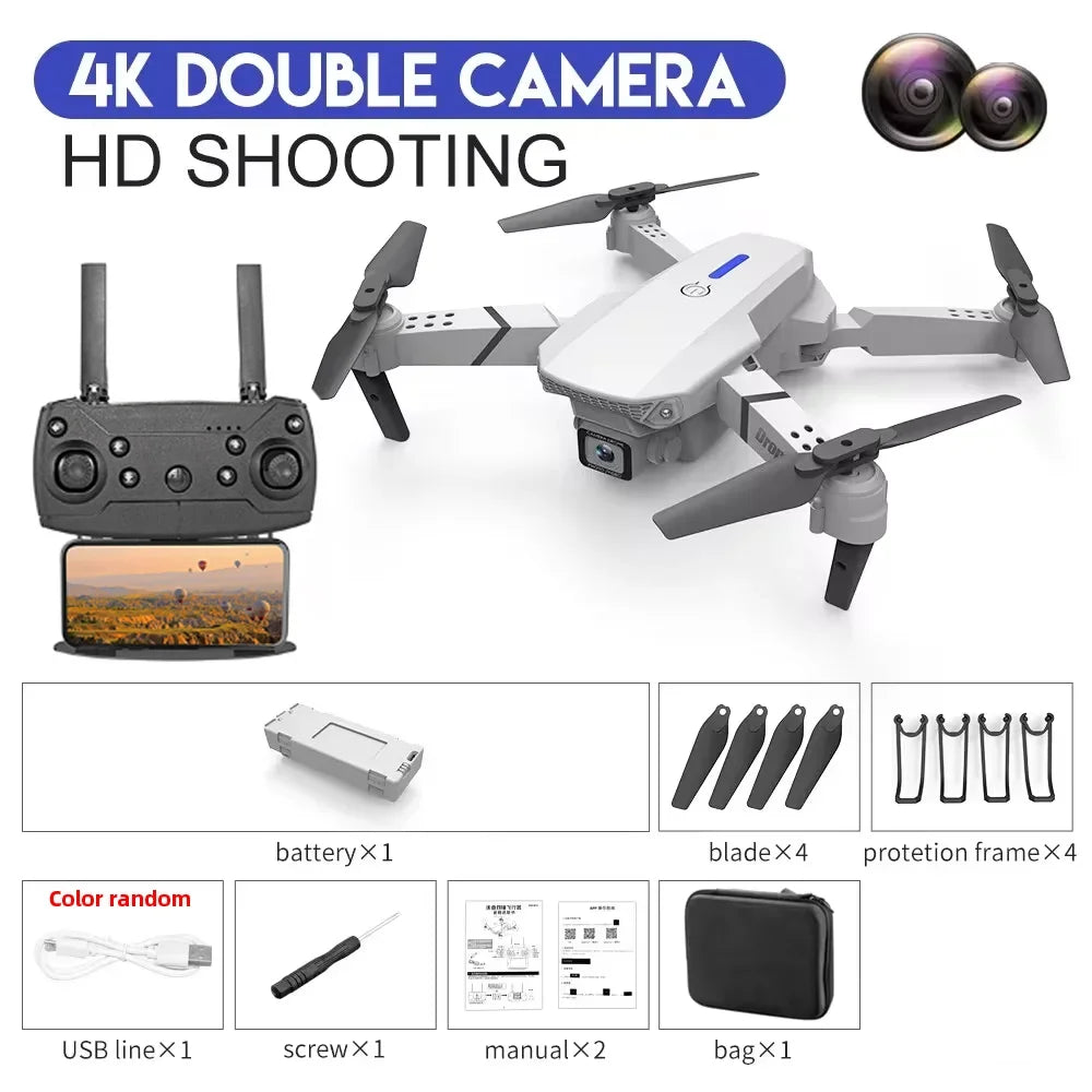 E88 Pro Foldable Drone with 4K Wide-Angle Camera and WiFi FPV
