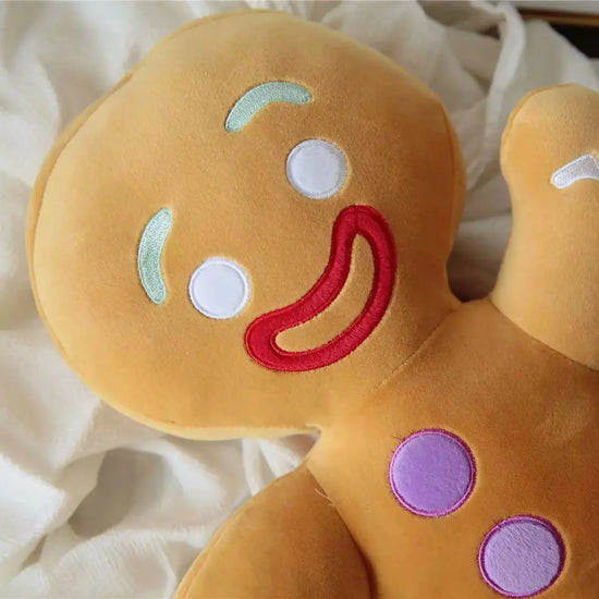 Gingerbread Man Christmas Plush Toy – Soft Stuffed Cookie Doll for Kids
