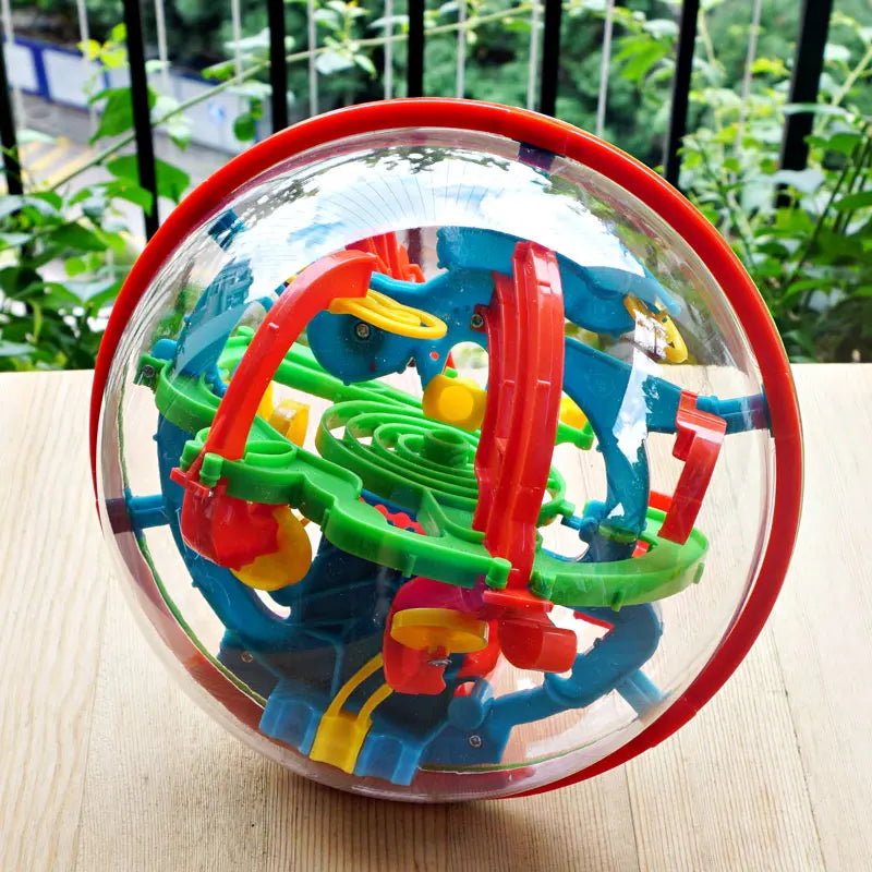 Maze Ball Mini 3D Magic Puzzle – IQ Labyrinth Game with Display Stand for Kids and Adults