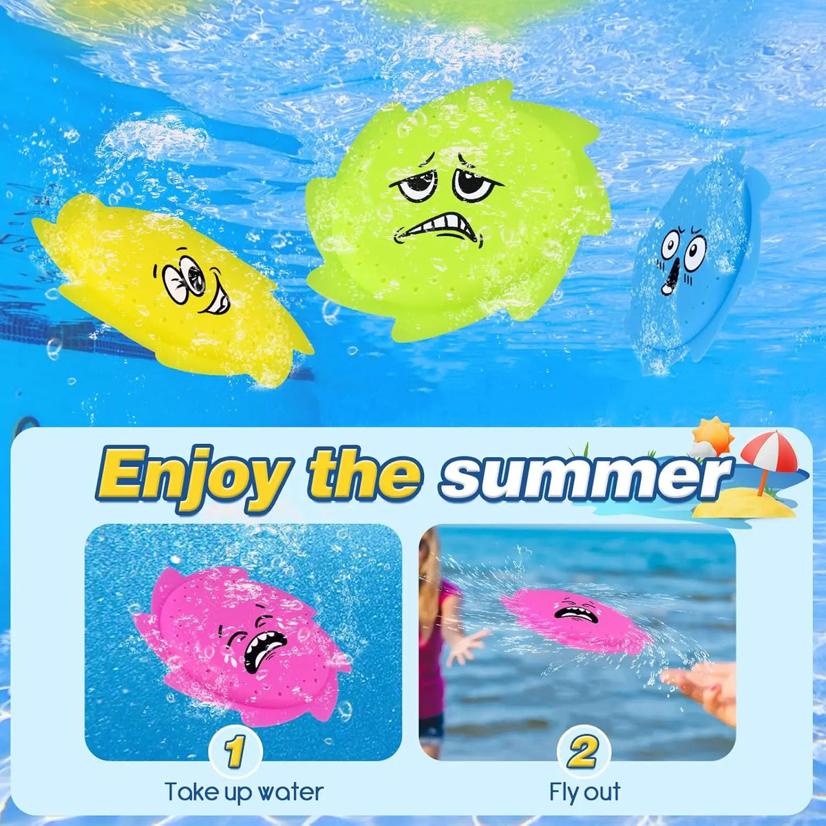 Water Flying Disc Toys – Silicone Pool & Beach Frisbees for Kids (Ages 4-8) | Family Outdoor Water Play