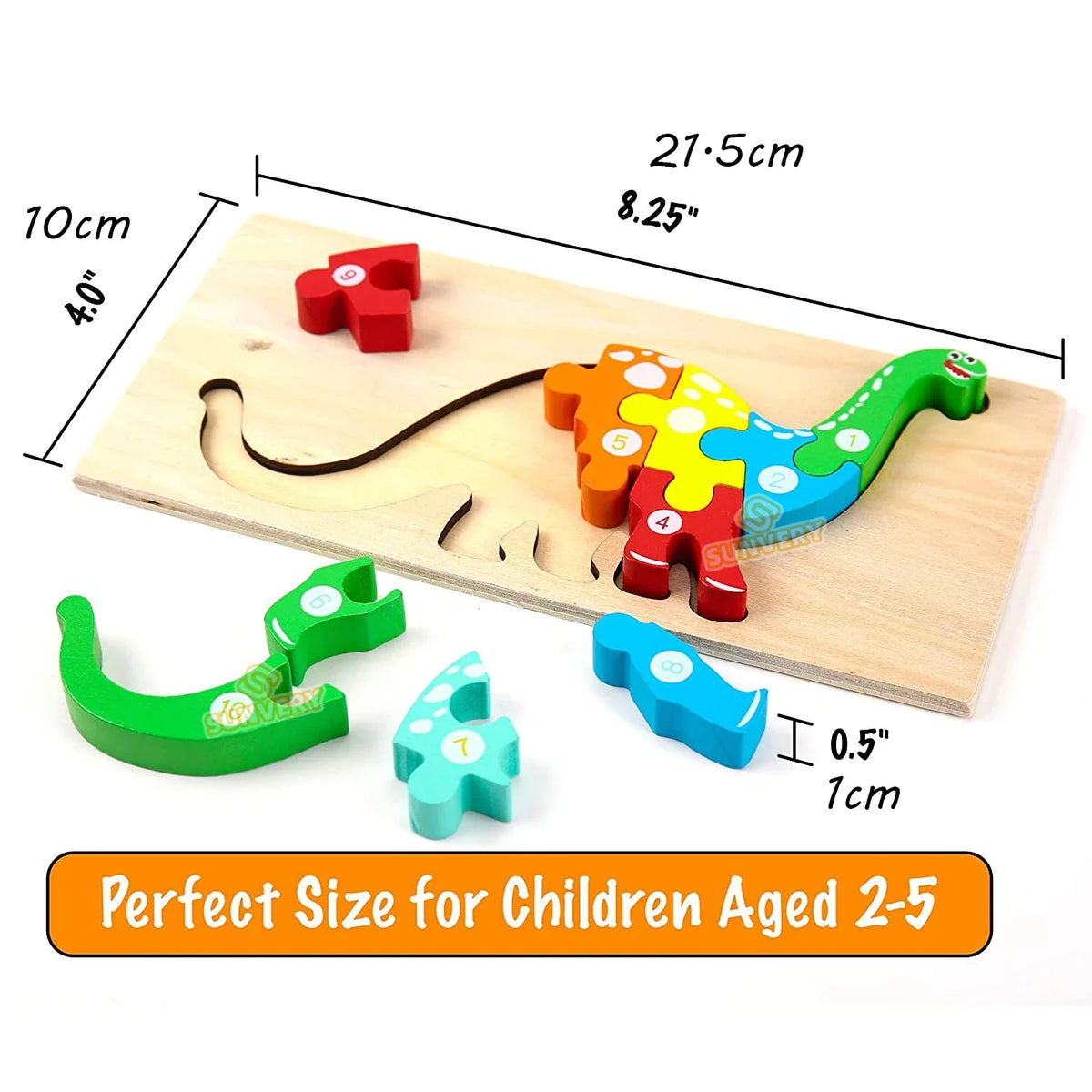 Montessori Wooden Animal Puzzles for Toddlers Ages 2-6 – 3D Jigsaw Tangram Board (3.9 x 8.5 in / 10 x 21.5 cm)