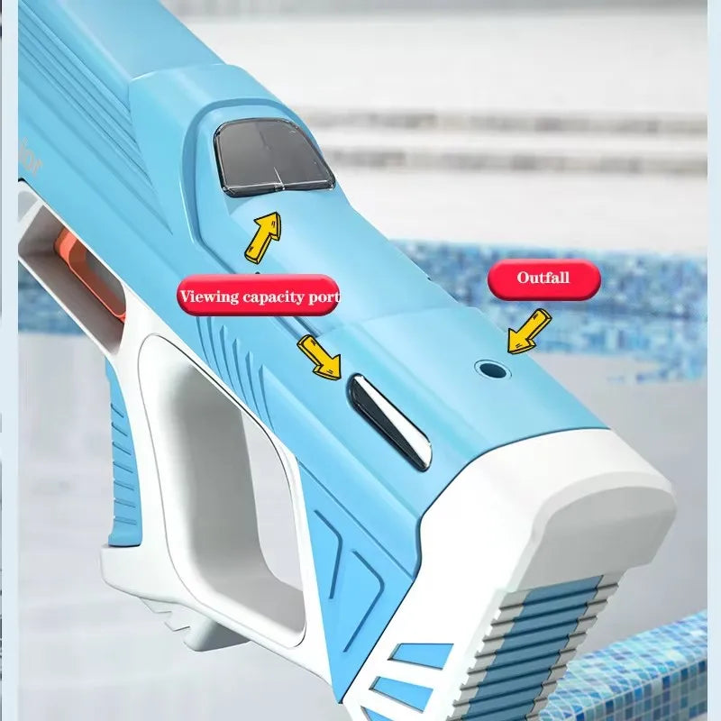 43cm Full Automatic Electric Water Gun – Portable Summer Beach Toy for Kids and Adults