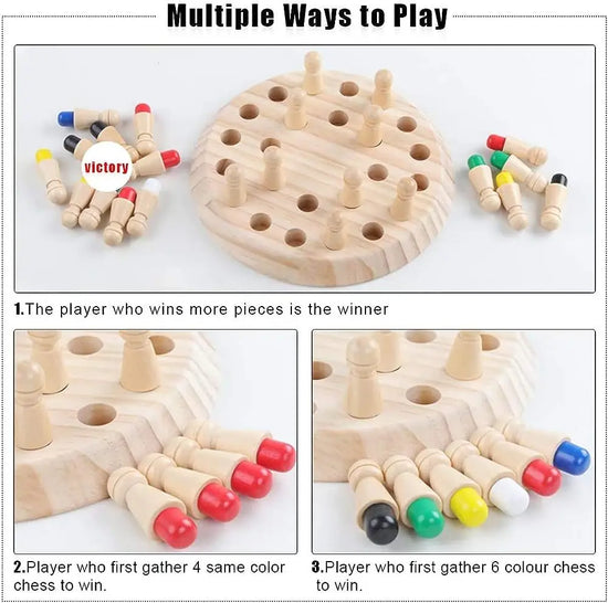 Wooden Memory Match Stick Chess Game – Montessori Learning Toy