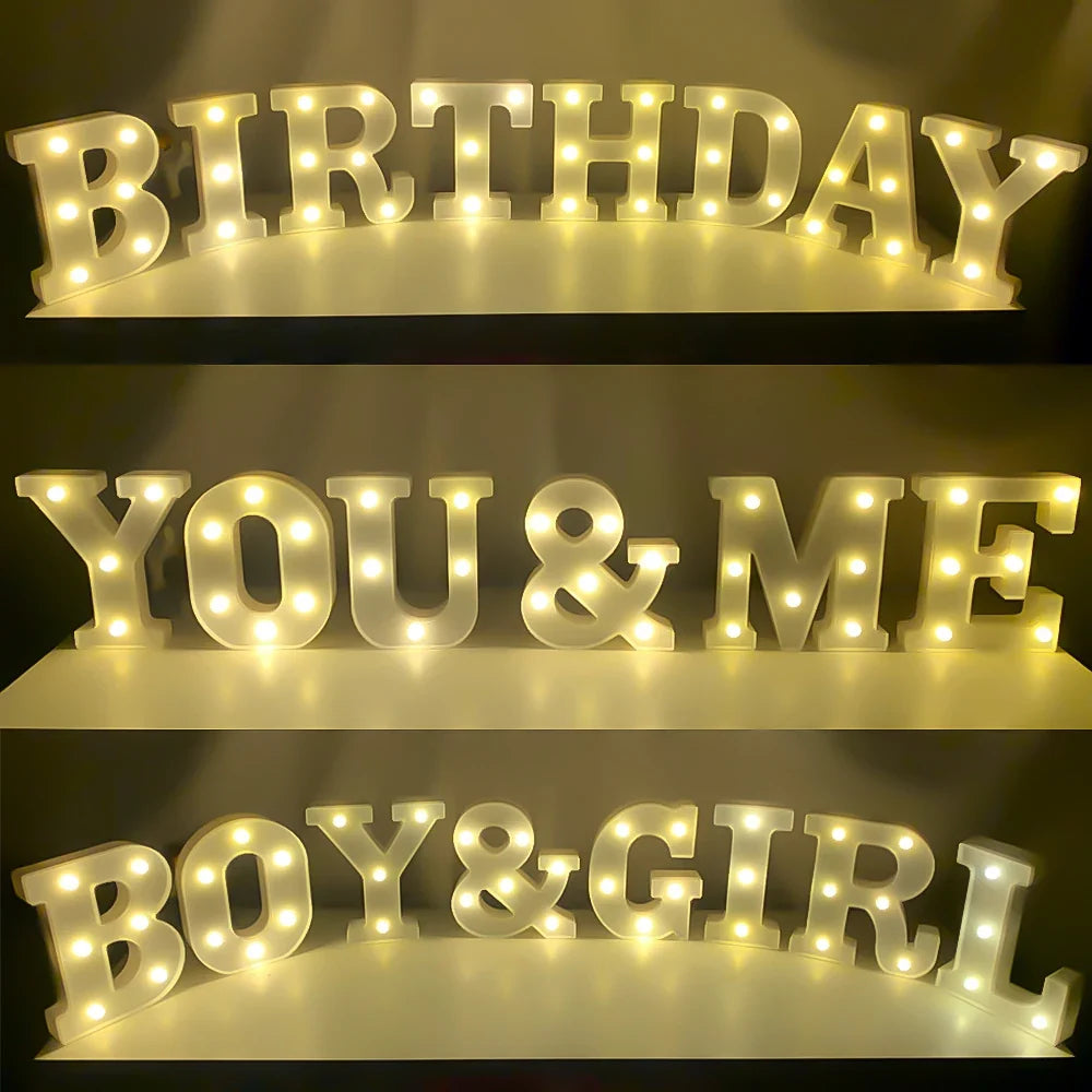 Creative Luminous Letter Night Light | Battery-Powered LED Decor for Parties