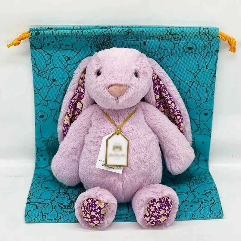Pink Floral Rabbit Plush Toy – Cute Soft Bunny Doll for Kids Comfort & Birthday Gift