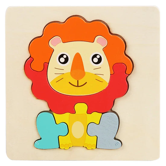 Montessori Wooden Animal Puzzle - Colorful 3D Tangram Learning Toy for Toddlers & Kids