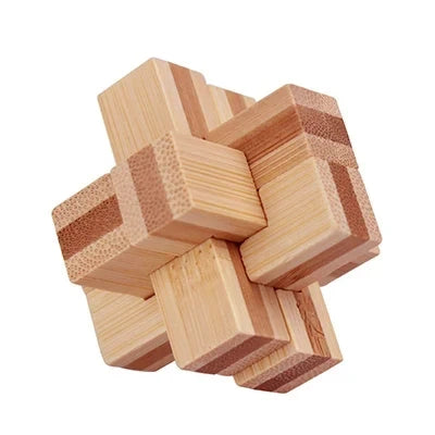 Wooden Kongming Lock Puzzle Lu Ban 3D Brain Teaser Montessori Puzzle for Kids & Adults