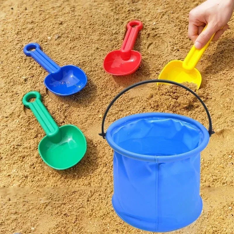 Collapsible Beach Sand Bucket Toy for Kids Outdoor Pool and Summer Water Play