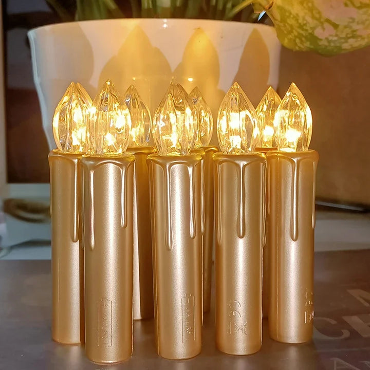 LED Candle Realistic Flickering Flame with Remote Timer Golden for Christmas Gift Set Home Decor Centerpiece Wedding Viral Decor, gourmet gift for special occasions