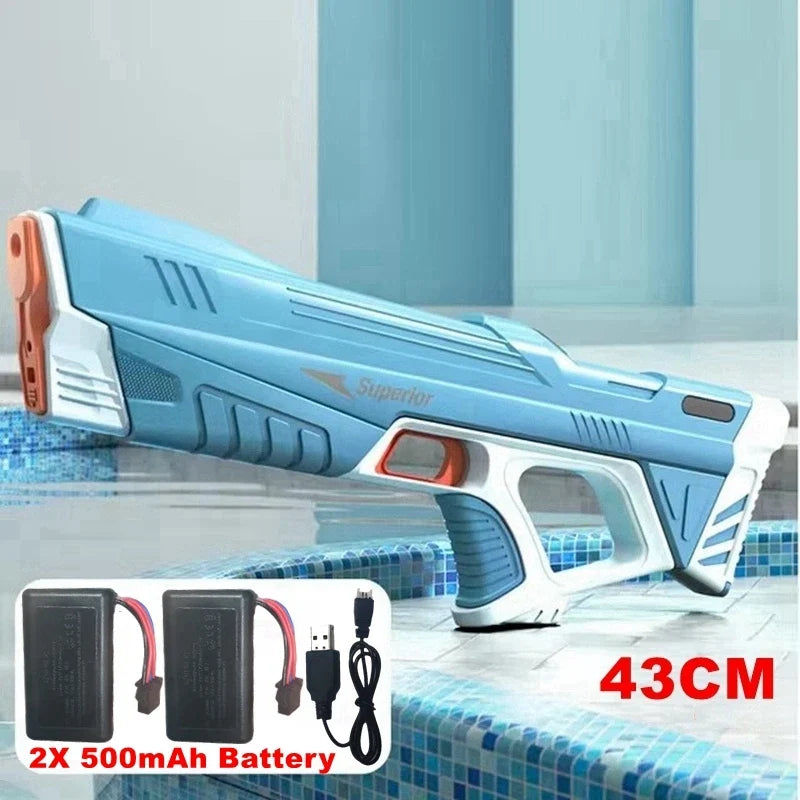 43cm Full Automatic Electric Water Gun – Portable Summer Beach Toy for Kids and Adults