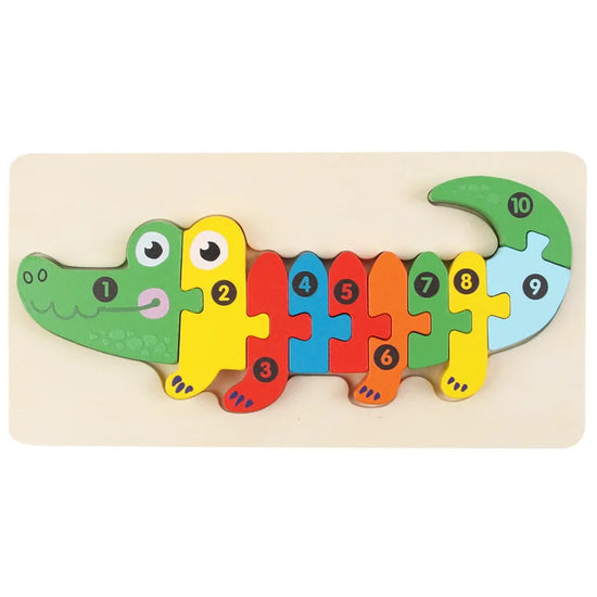 Wooden Educational 3D Building Blocks – Cartoon Animal Puzzle Toy for Babies, Ages 1 to 3 Years