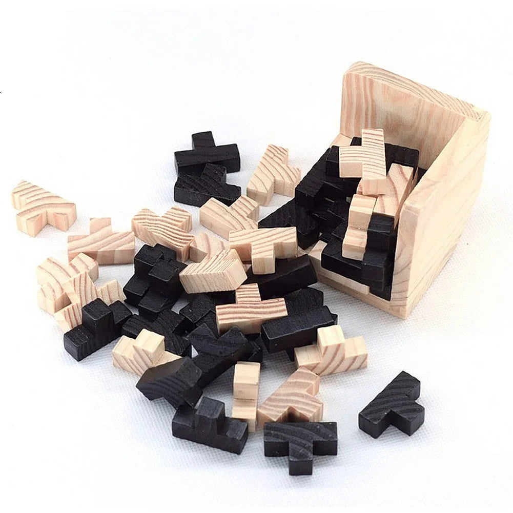 3D Luban Interlocking Wooden Cube Puzzle - Educational Brain Teaser Toy for Kids (Ages 6+)