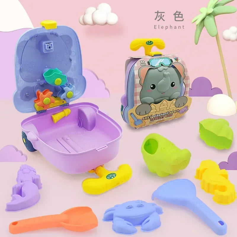 Summer Beach Sand Play Toy Kit with Bucket and Tools for Kids
