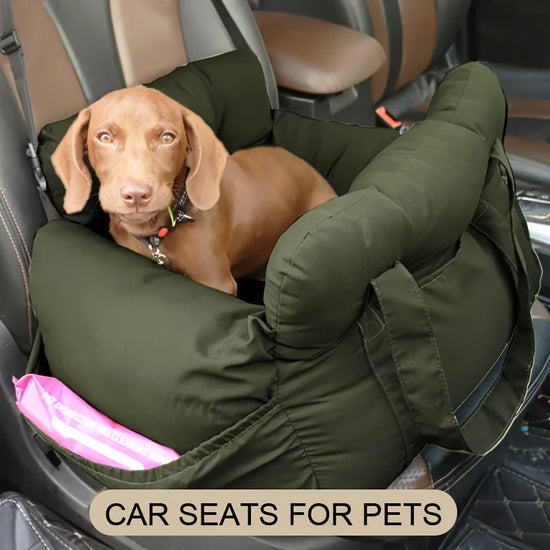 Dog Car Seat with Safety Belt | Non-Slip Pet Travel Bed for Small Dogs