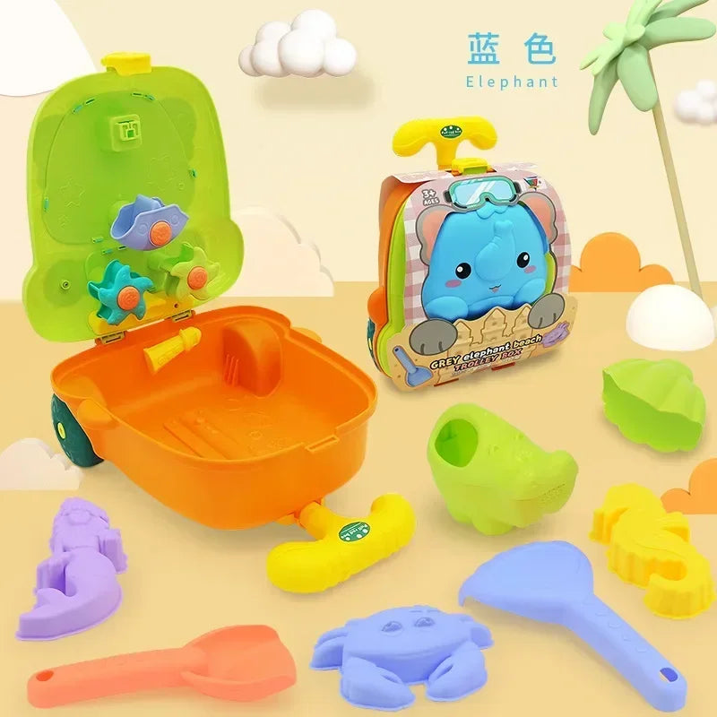 Summer Beach Sand Play Toy Kit with Bucket and Tools for Kids