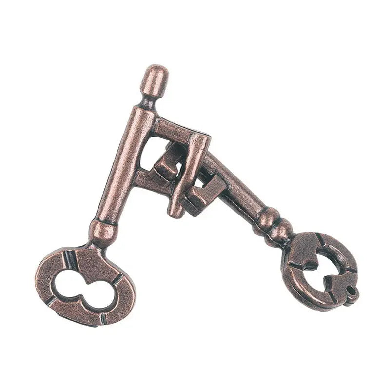 Metal Two-Key Brain Teaser Puzzle - Magic Key IQ Game for Kids & Adults