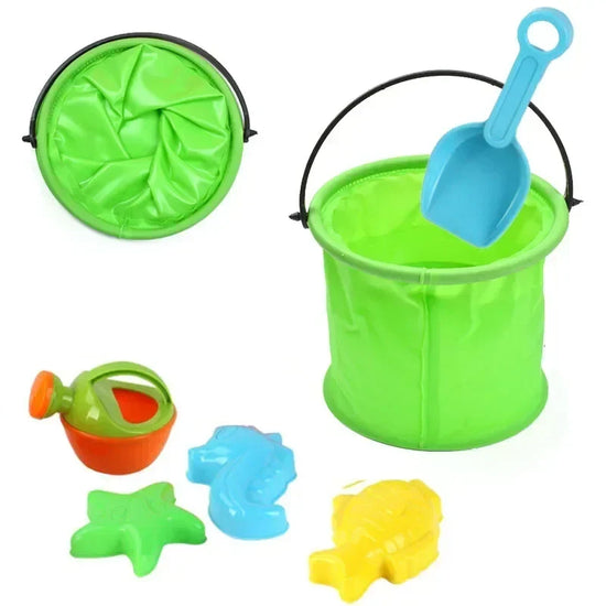 Collapsible Beach Sand Bucket Toy for Kids Outdoor Pool and Summer Water Play