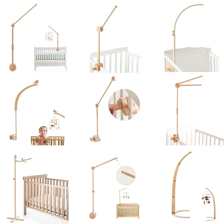 Wooden Baby Rattle Crib Mobile Crochet Hanging Bed Bell for Newborns & Infants 0-12 Months