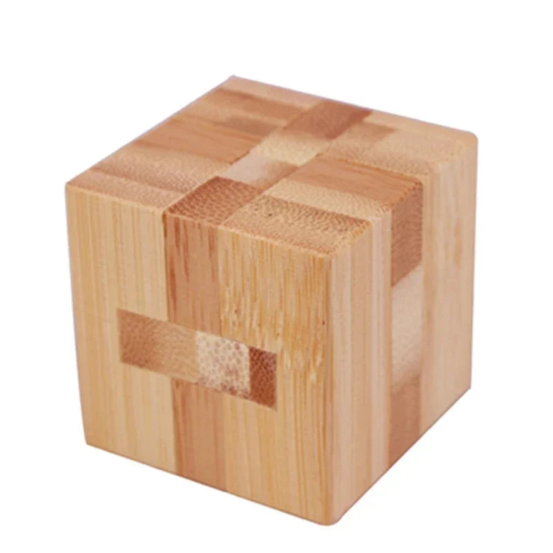 Wooden Kongming Lock Puzzle Lu Ban 3D Brain Teaser Montessori Puzzle for Kids & Adults