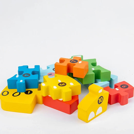 Wooden Educational 3D Building Blocks – Cartoon Animal Puzzle Toy for Babies, Ages 1 to 3 Years