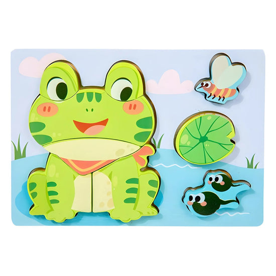Montessori Wooden Animal Puzzles for Toddlers Ages 2-6 – 3D Jigsaw Tangram Board (3.9 x 8.5 in / 10 x 21.5 cm)