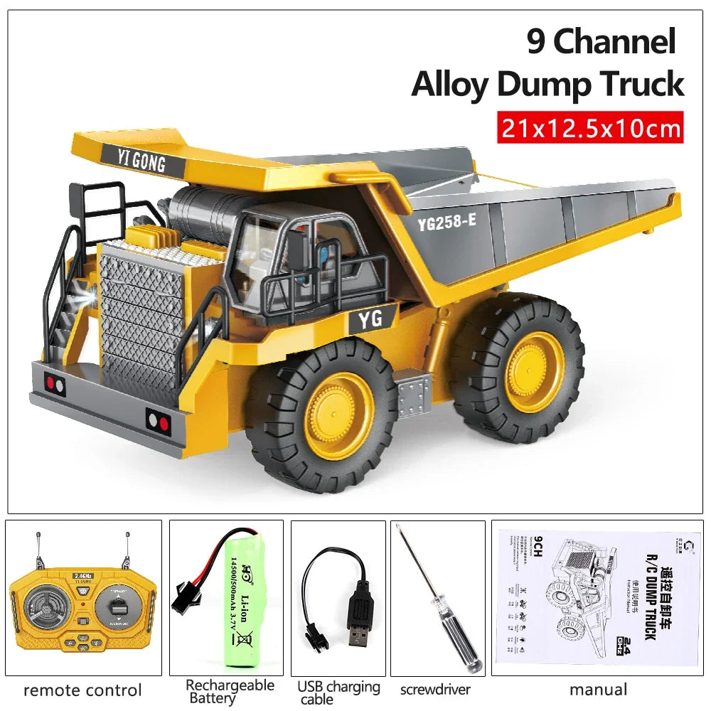 RC Excavator RC CRA Children Toys Remote Control Excavator Toys Kids Radio Control Dump Truck Bulldozer Electric Car Toys Gift