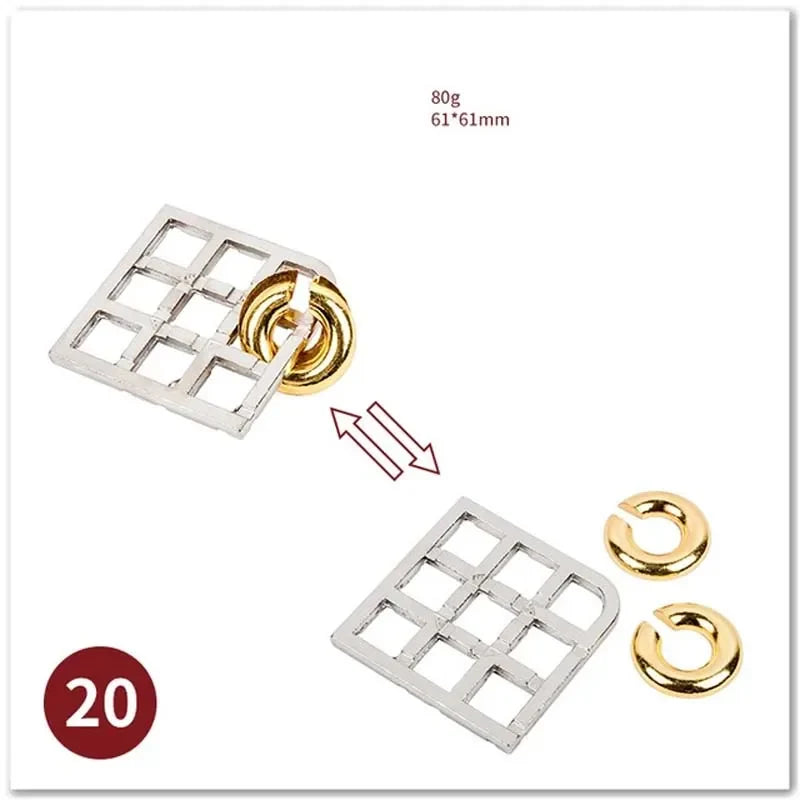 Classic IQ Metal Brain Teaser, Magic Baffling Puzzle Game, Toy for Children & Adults, Funny Metal Puzzle Gift