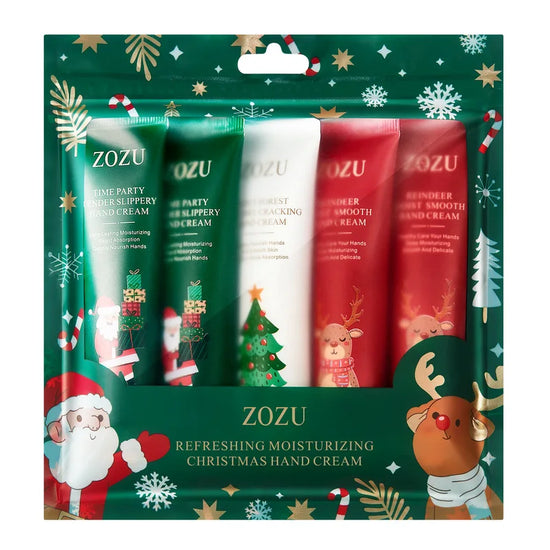 Christmas Gift Box 5-Piece Hand Cream Set, Creamy Texture, Moisturizing Travel-Sized Pack, Durable and Nourishing, Whitening and Smoothing, Women's Hand Care Gift