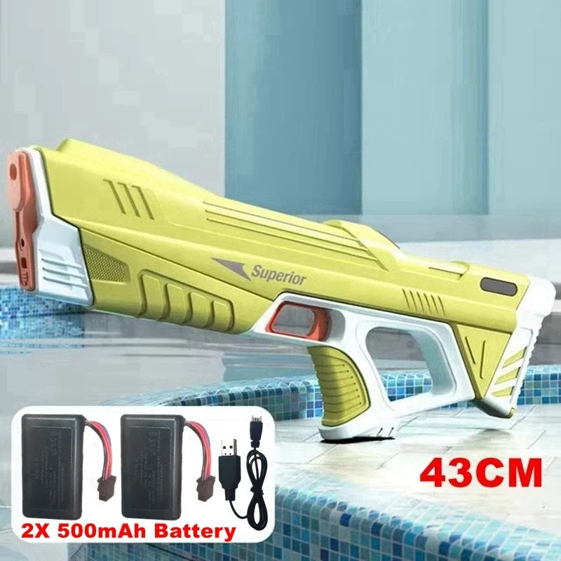 43cm Full Automatic Electric Water Gun – Portable Summer Beach Toy for Kids and Adults