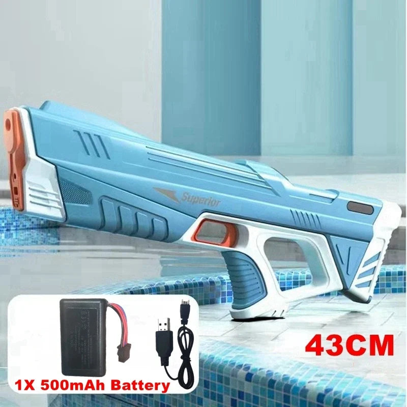 43cm Full Automatic Electric Water Gun – Portable Summer Beach Toy for Kids and Adults