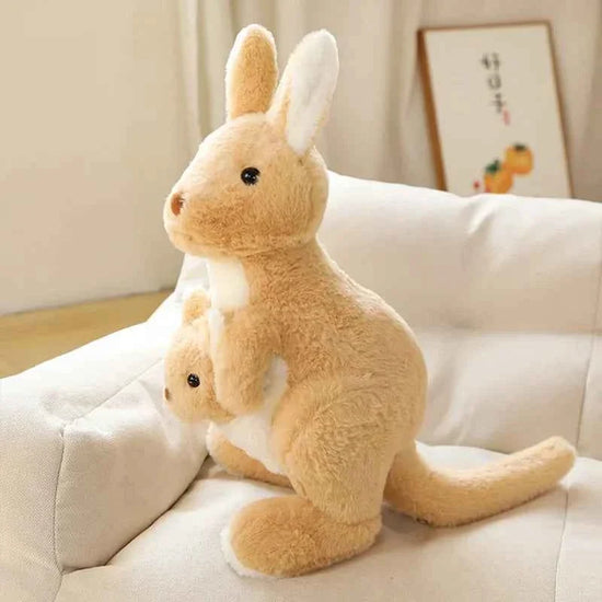 Mother & Baby Kangaroo Plush Toy – Kawaii Giant Stuffed Animal Hug Pillow