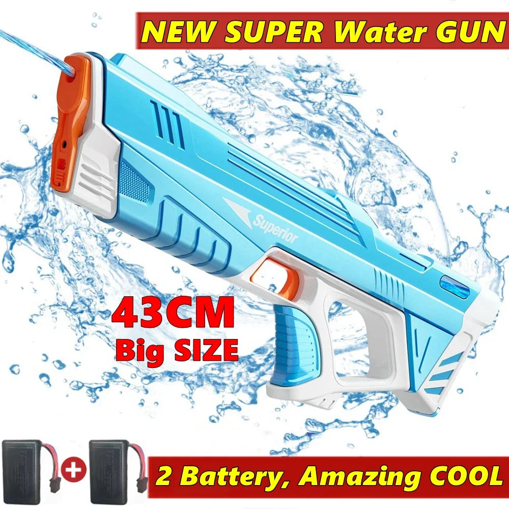 43cm Full Automatic Electric Water Gun – Portable Summer Beach Toy for Kids and Adults