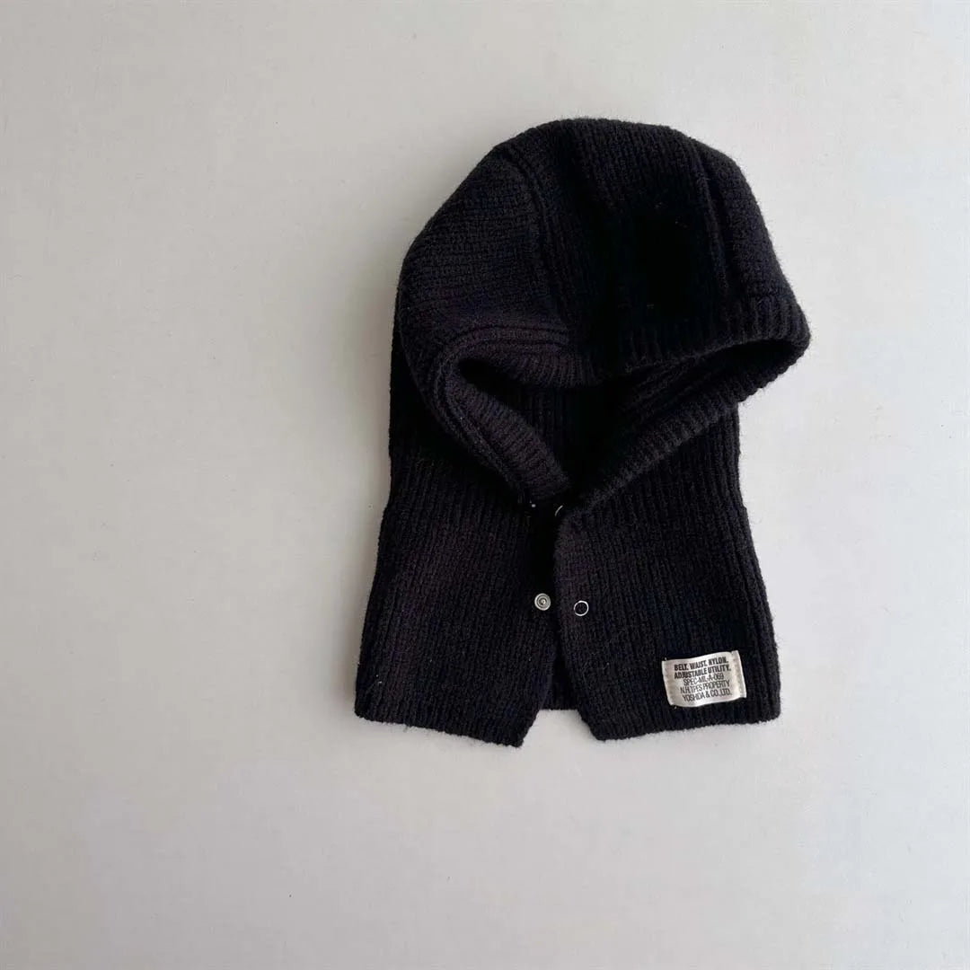 Korean Knitted Kids Hat, Scarf & Gloves Set – Autumn & Winter Baby Pullover Hat with Label for Ear, Neck & Hand Protection – Warm Children’s Winter Accessories