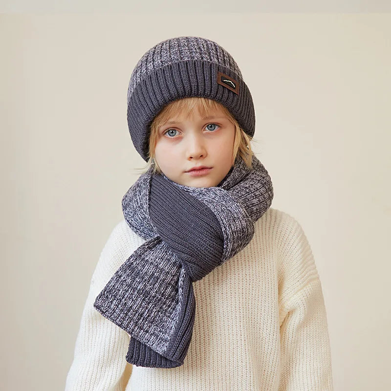 Kids Winter Hat, Scarf & Gloves Set – Knit Beanie, Neck Warmer Gaiter, and Mittens for Boys & Girls (4-10 Years)