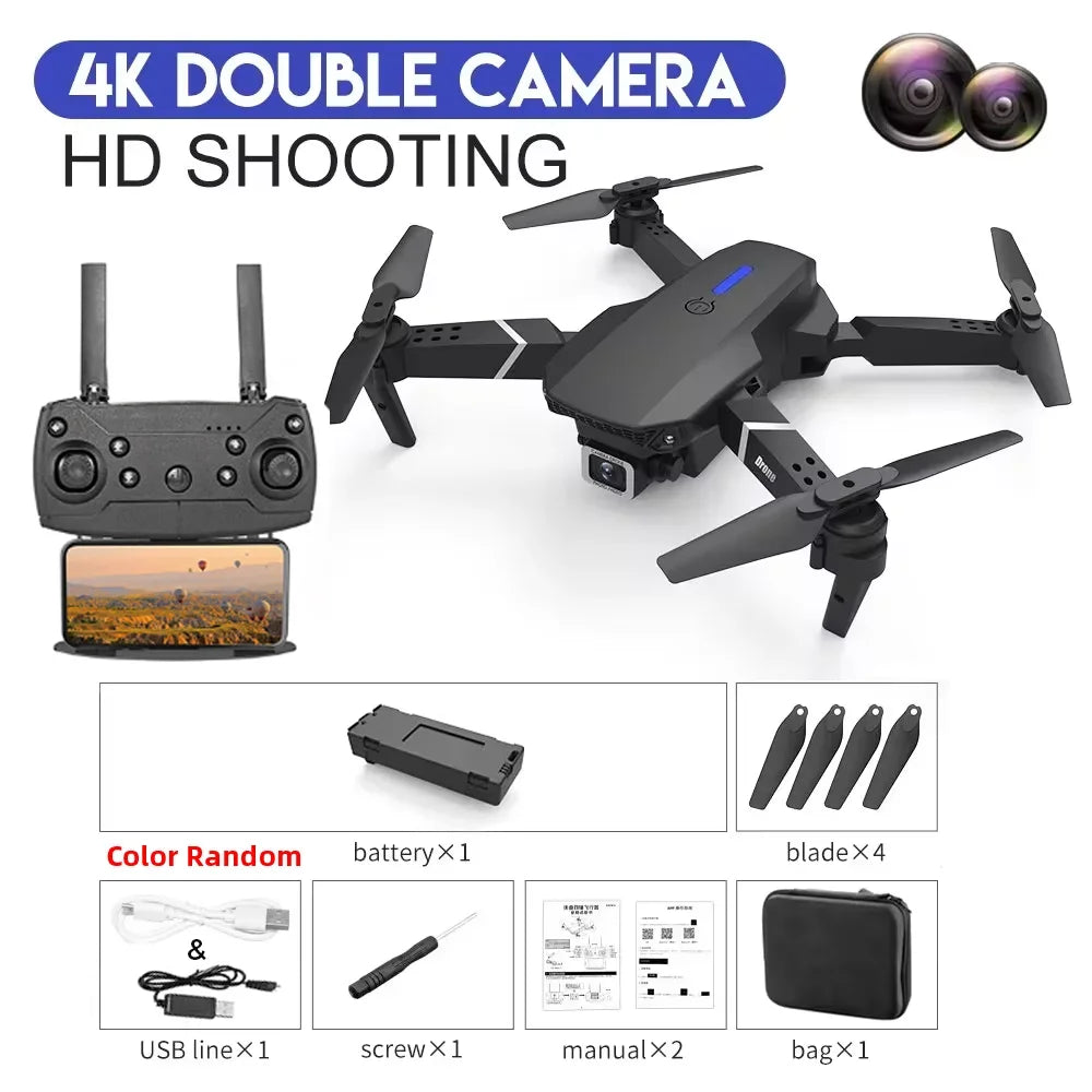 E88 Pro Foldable Drone with 4K Wide-Angle Camera and WiFi FPV