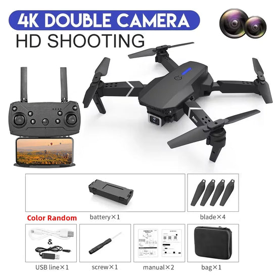 E88 Pro Foldable Drone with 4K Wide-Angle Camera and WiFi FPV