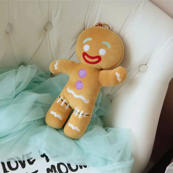 Gingerbread Man Christmas Plush Toy – Soft Stuffed Cookie Doll for Kids